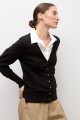 Cardigan abotonado negro
