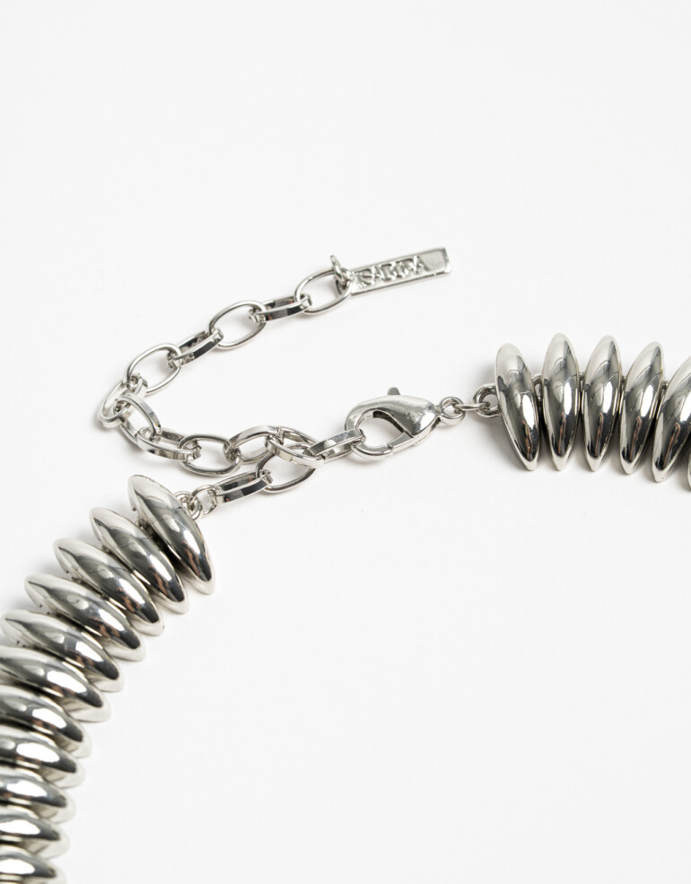 Collares Cortos Metal Collar Corto Metal Gotas - Plateado Rodio