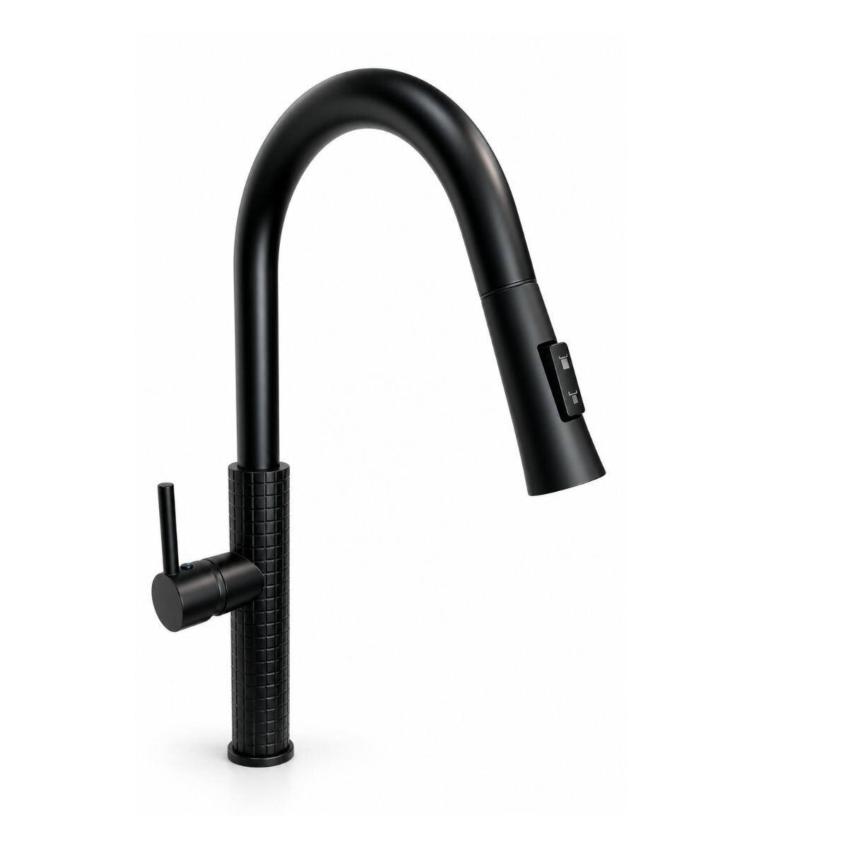 Grifería De Cocina Monocomando De Mesada Extensible Negra Texturizada 