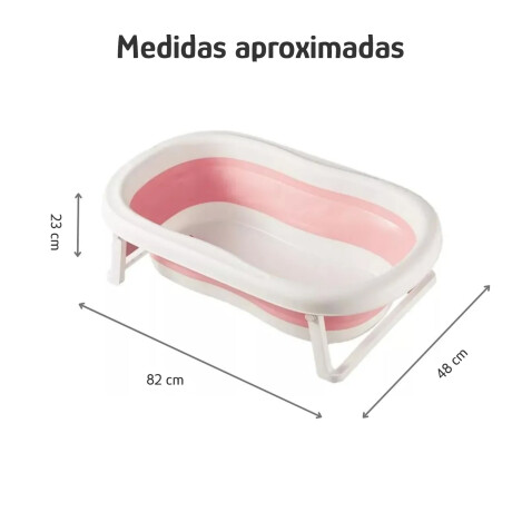 Bañera P/Bebé Pleg C/Soporte, Drenaje y Base Antideslizante Rosa Claro
