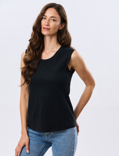 REMERA LISA DE ALGODÓN Negro