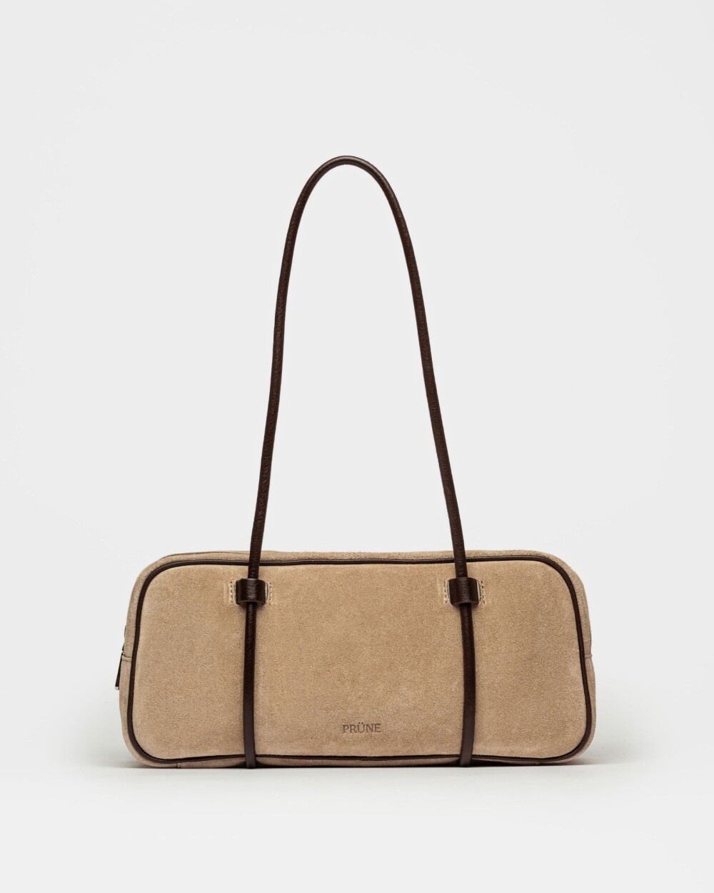 Cartera al hombro Horizon en cuero gamuza Vison