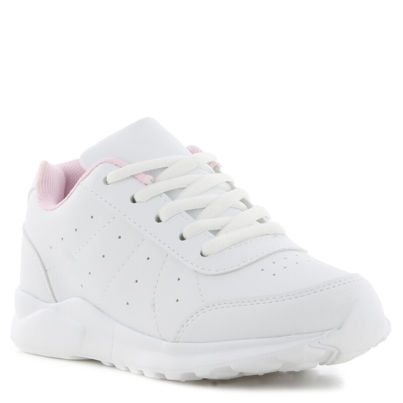 Championes Infantiles Boomerang BUZ acordonado Blanco - Rosado