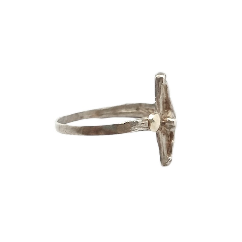 Anillo Flor-Plata y Oro-Sin Piedra-AN5015 sinpiedra