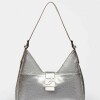 Bolso Signature en cuero graneado metalizado Grafito