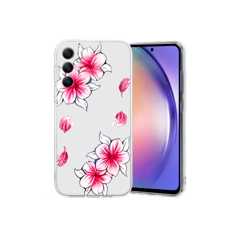 Protector para Samsung Galaxy A17 transparente diseño flores Protector Para Samsung Galaxy A17 Transparente Diseño Flores