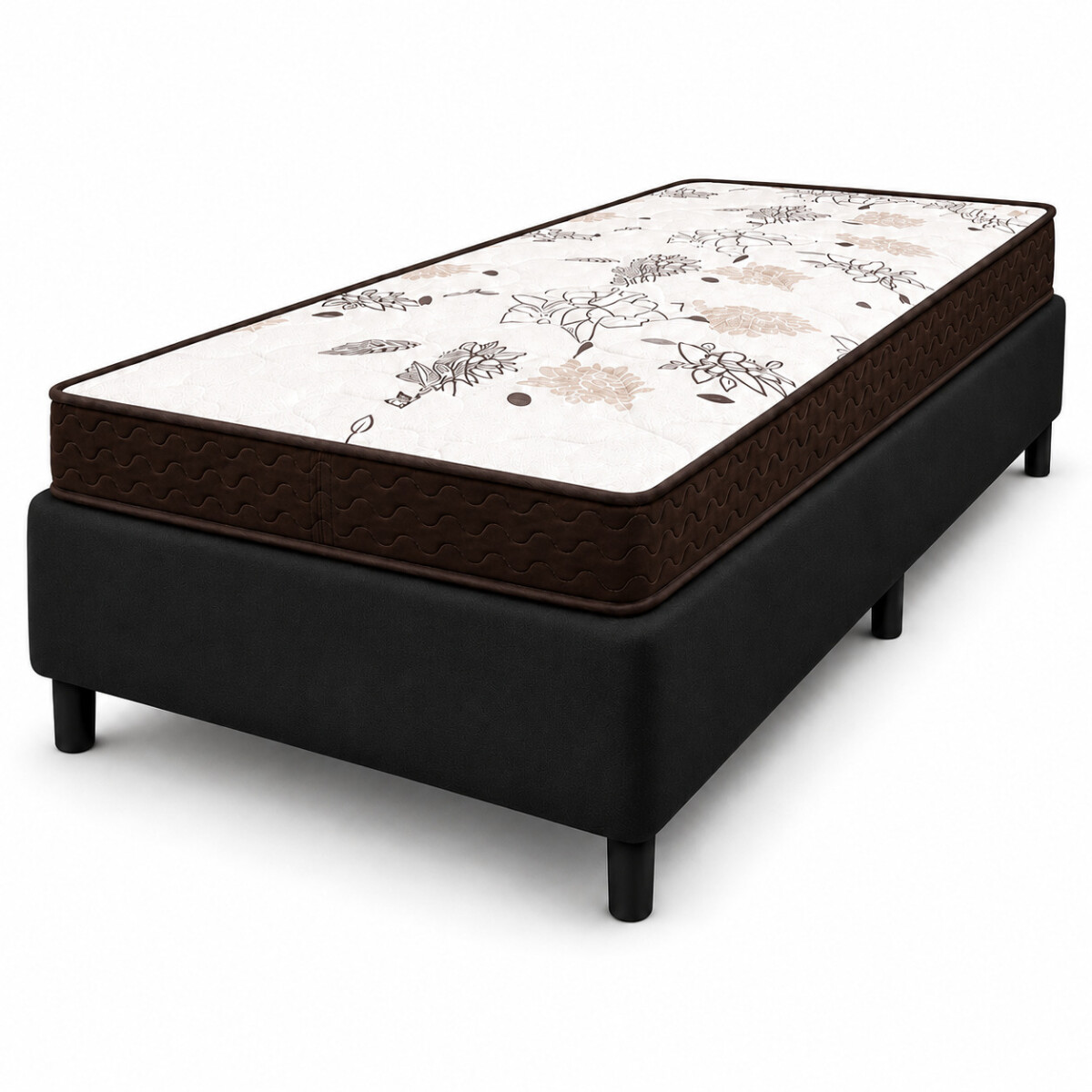 Sommier Dorado 1 Plaza Colchón Espuma Reversible Matelaseado 78 x 188 x 13 cm 