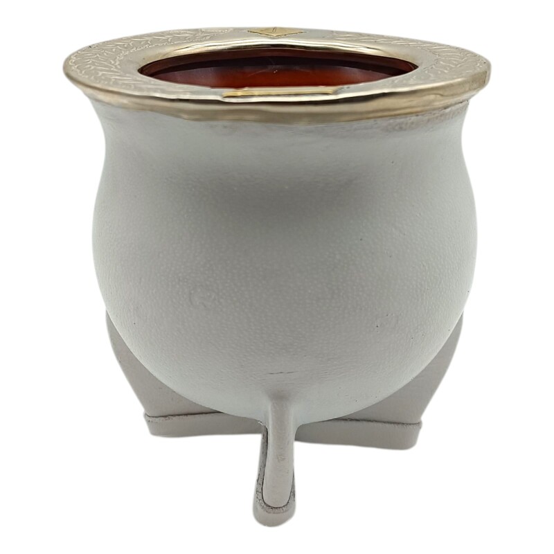 Mate Camionero con apliques en bronce - ALPACA 22 blancouniforme