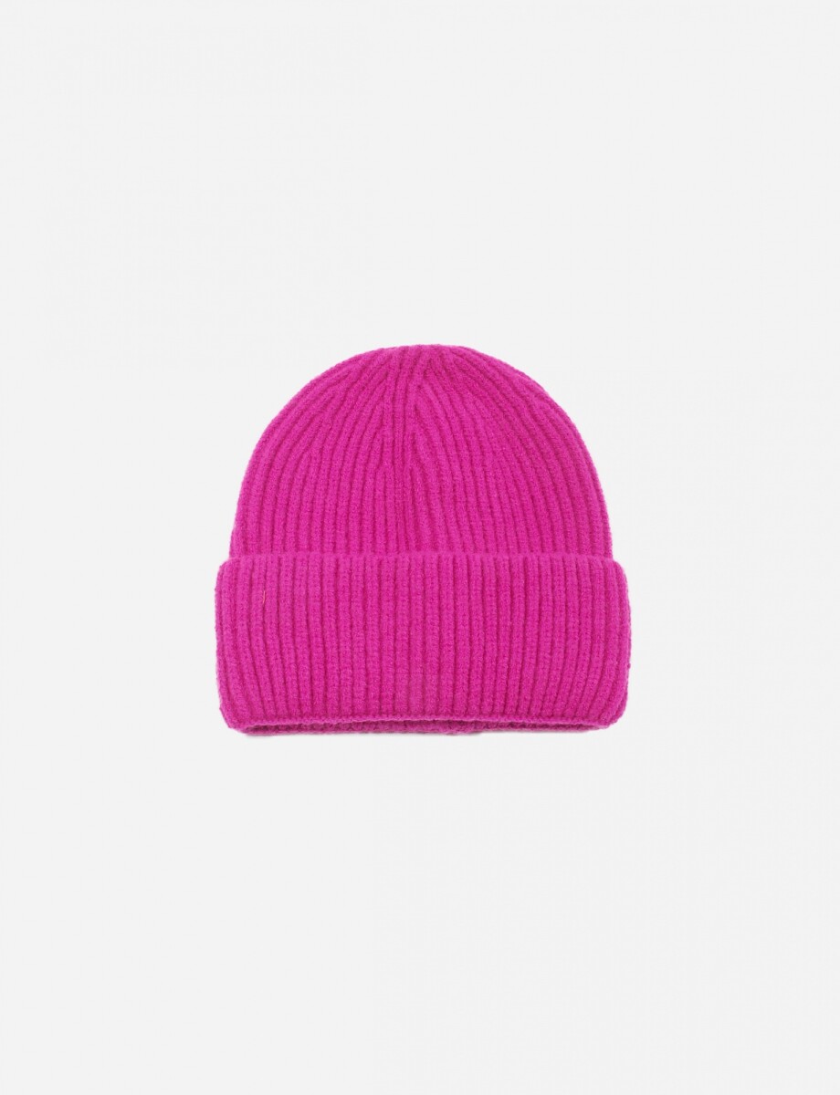 Gorro ribbed - fucsia 