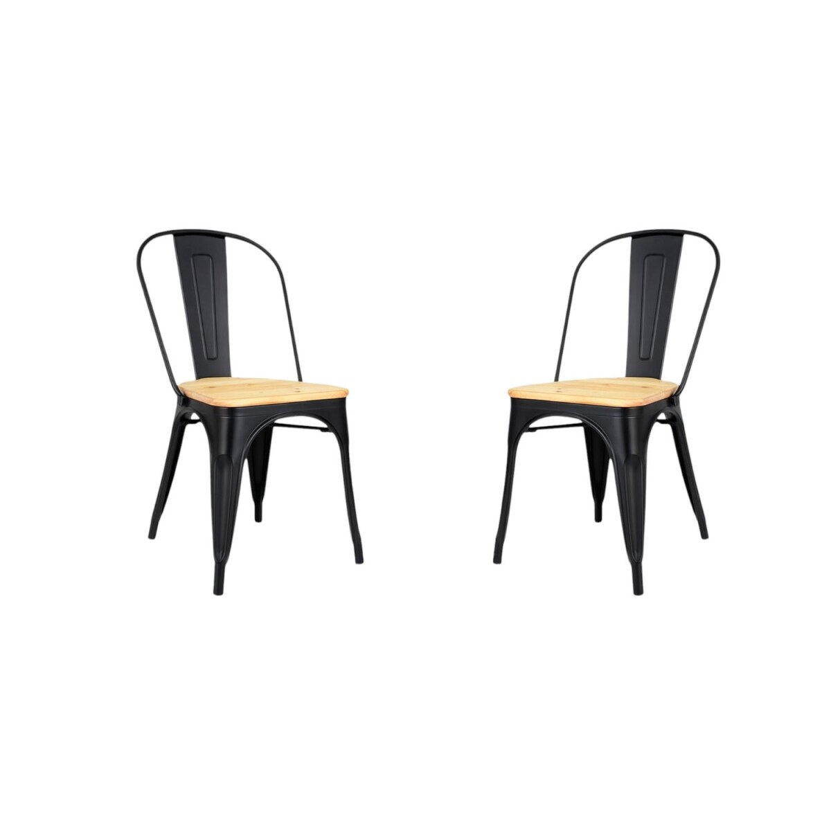 Silla Tolix Metálica pack 2 unidades Vintage - Negro 