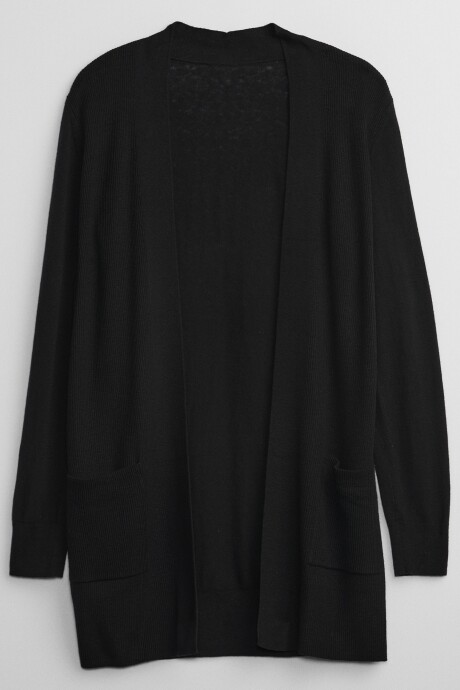 Saco Largo Sin Botones Mujer True Black