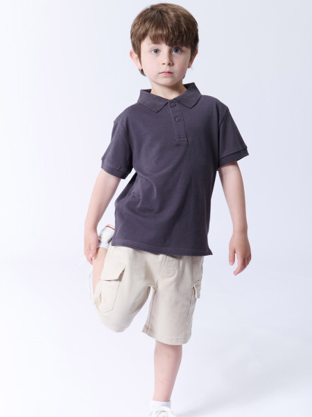 Remera polo piqué Gris