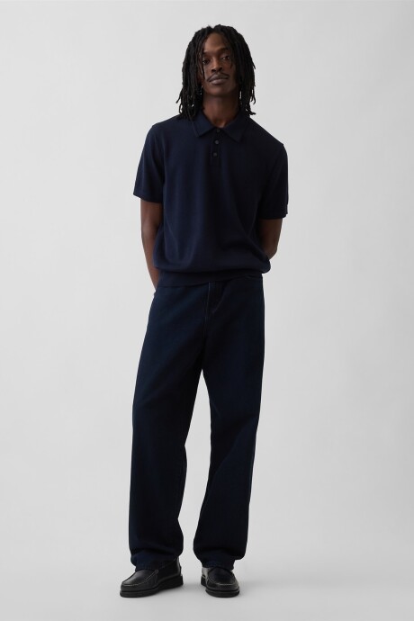 Buzo Tipo Polo Manga Corta Hombre New Classic Navy 2