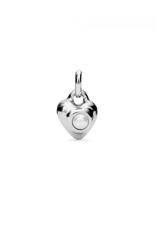 CHARM DE ALEACIÓN DE METALES BAÑADOS EN PLATA DE LEY CON PERLA Charm