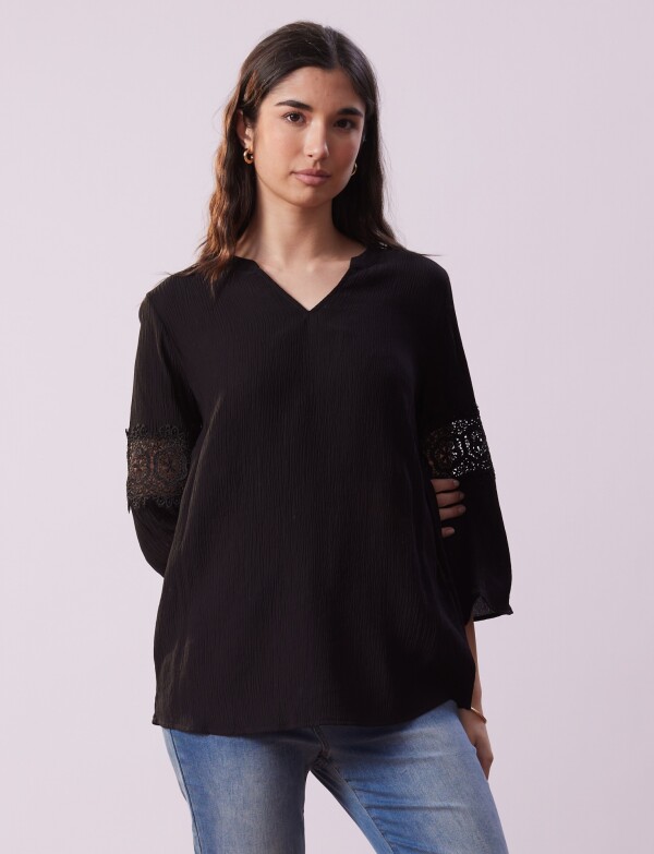 Blusa Manga Calada NEGRO