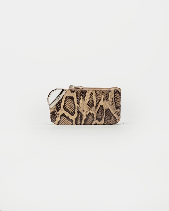 Monedero Katy En Cuero Pythone Beige