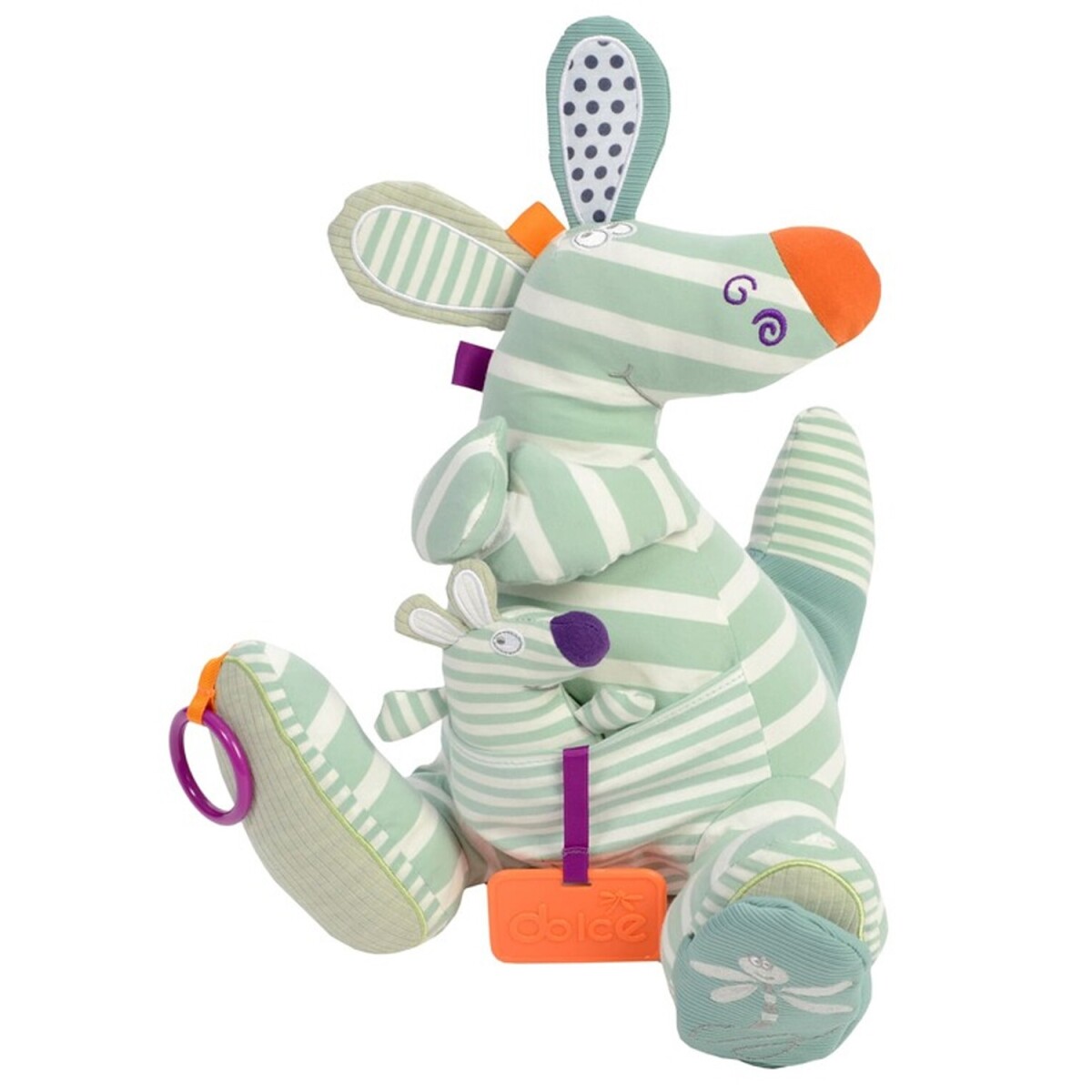 Set de 2 peluches de estimulación Dolce Ozzie el canguro 