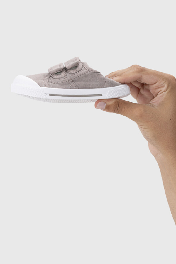 Zapatilla dos velcros Canvas V Topo Gris