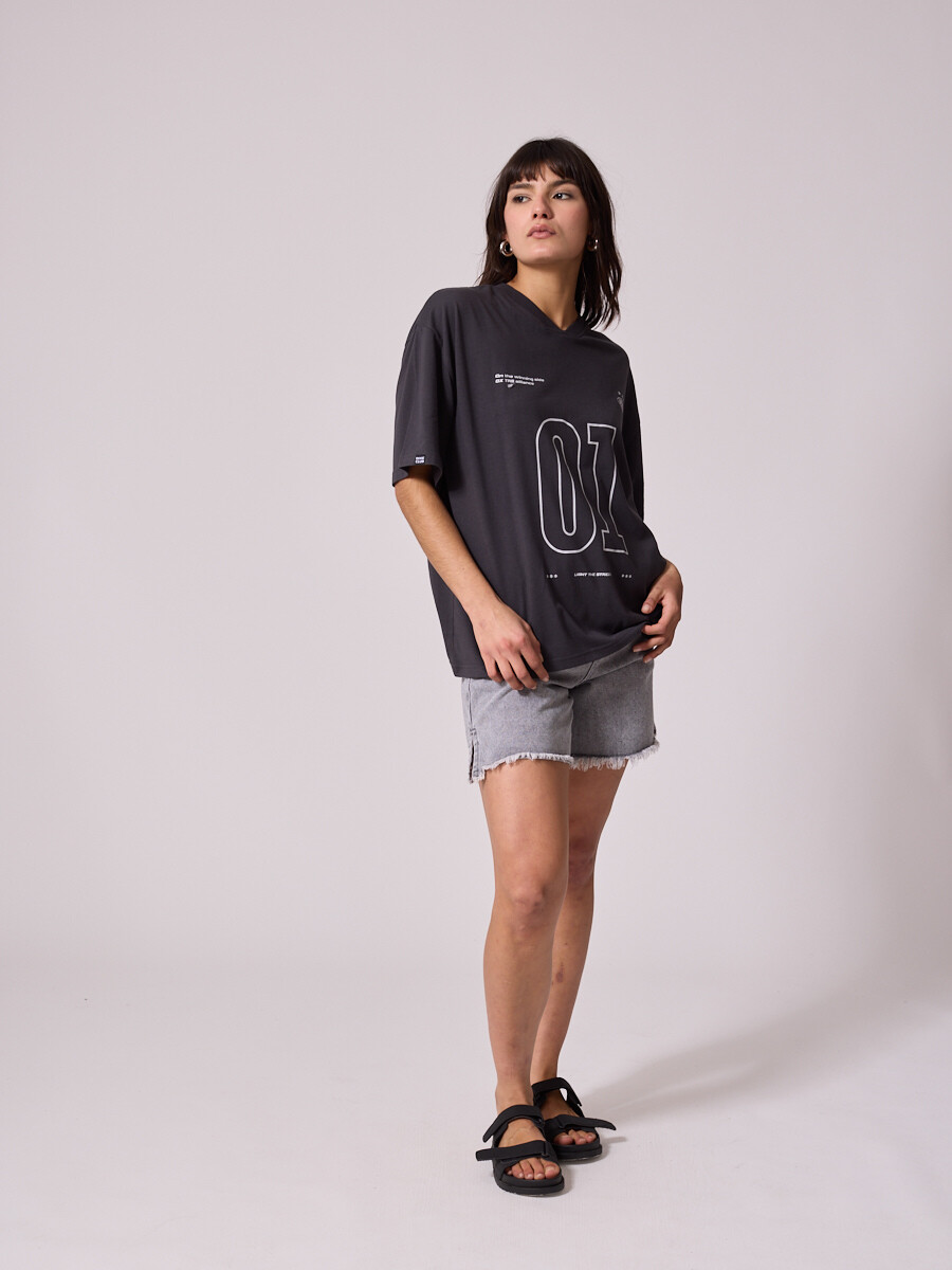 T-SHIRT LESSIE DIXIE Gris Oscuro