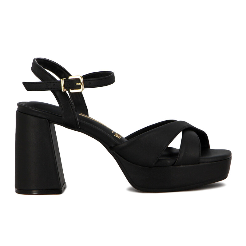 Vizzano Sandalia Dama Tiras Cruzadas C/plataforma Taco Medio Negro