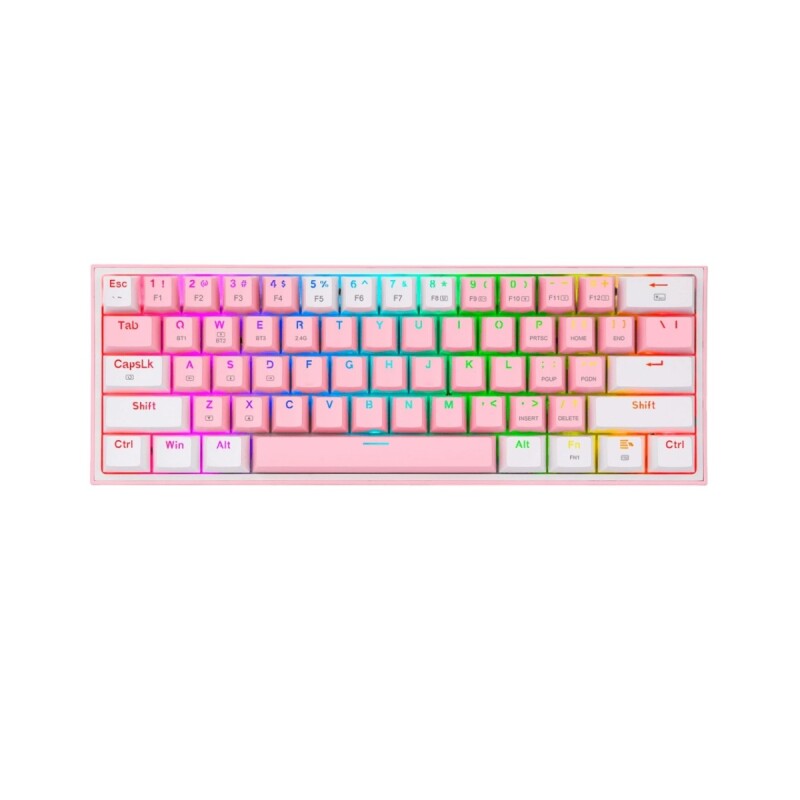 Teclado Redragon Fizz pro White/pink red switch spanish wireless K616-RGB Teclado Redragon Fizz pro White/pink red switch spanish wireless K616-RGB