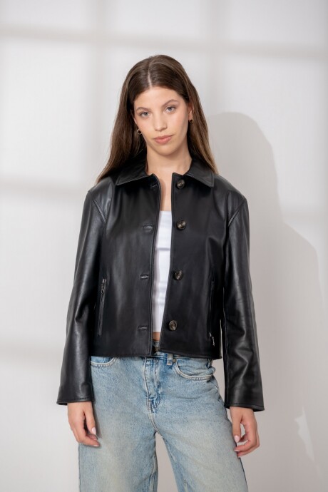 Chaqueta de cuero Luz Negro