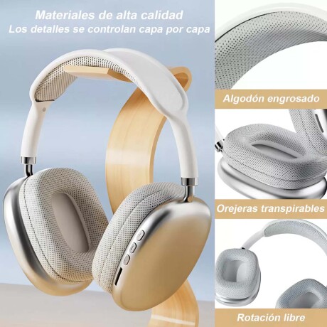 Auricular P9 PRO MAX Vincha Inalámbrica Recargable Bluetooth Plateado