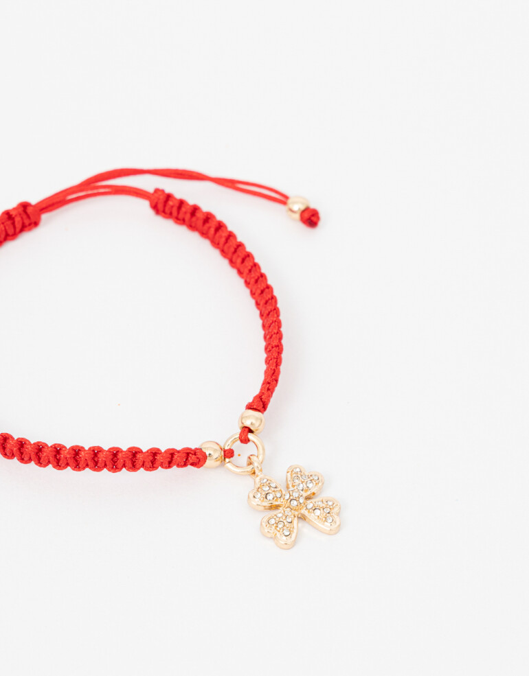 Pulseras Flexibles Lucky charm Pulsera Flexible Dije Trébol - Rojo Cereza