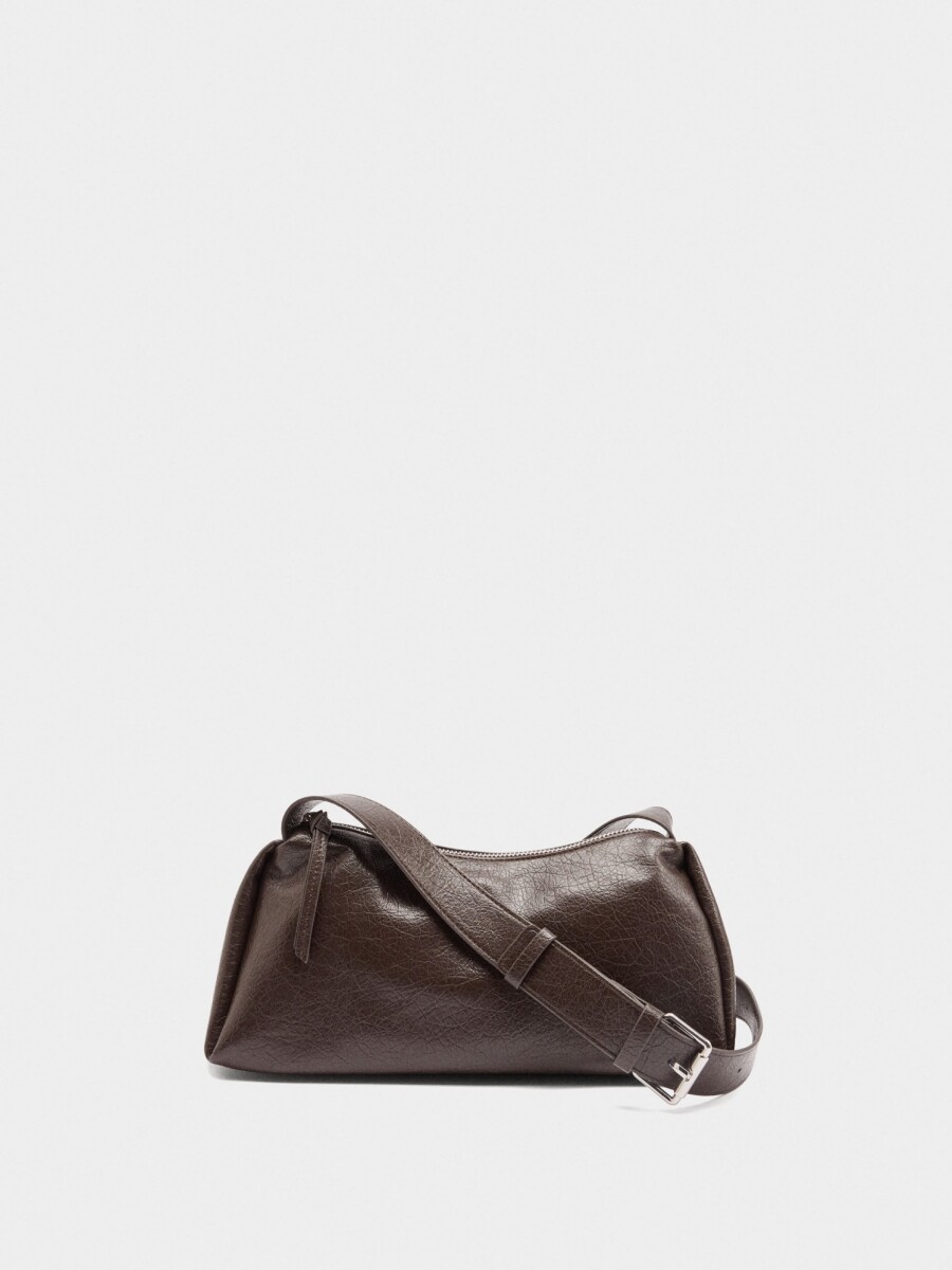 Bolso Bandolera Efecto Craquelado marron