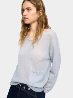 Jersey Mezcla De Lana Con Bolsillos azul