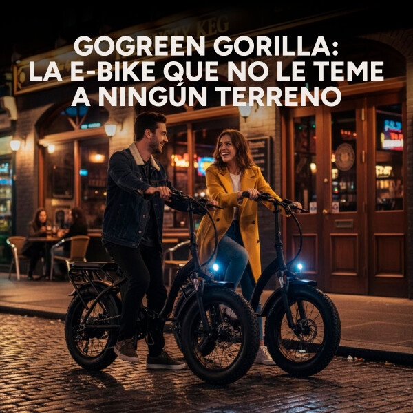 Bicicleta Electrica GoGreen Gorilla Rueda Ancha 350w 10Ah Color Negro