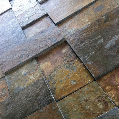 PIEDRA NATURAL ARDOSIA OXIDO 30X30Cm PARA PARED GAMAS DE MARRON