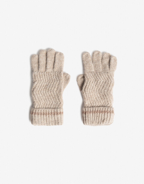 Guantes Tejidos Par De Guantes Tejidos Con Detalle De Raya De Lurex - Combinacion Bicolor