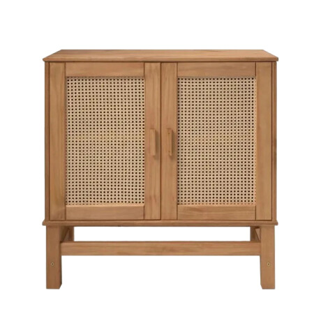Armario bajo 2 puertas aparador - Madera maciza ratan natural Armario bajo 2 puertas aparador - Madera maciza ratan natural