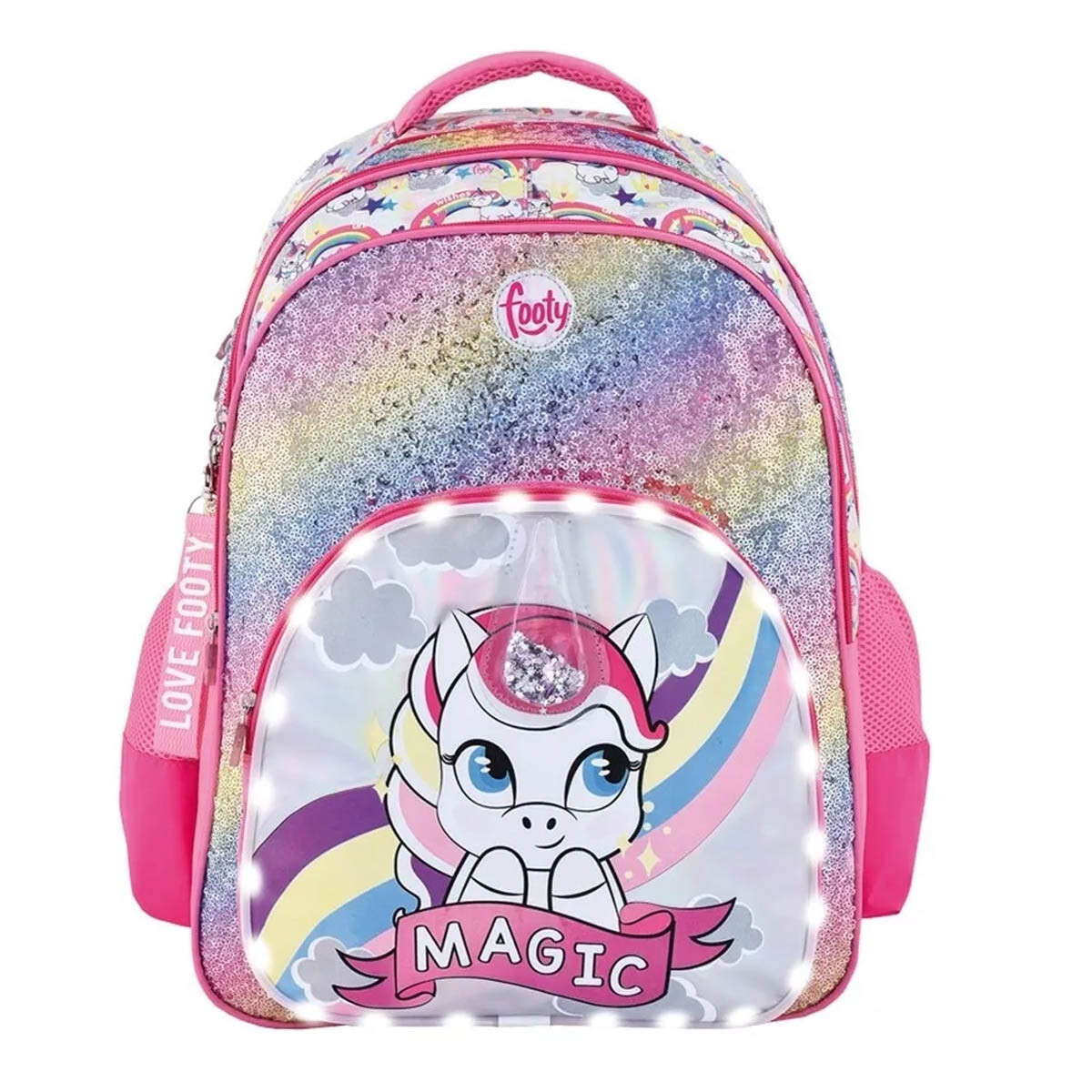 Mochila con Luz led Footy - Unicornio Rosa 