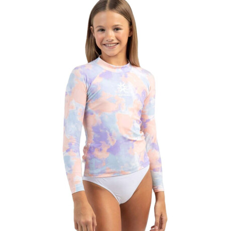 Lycra Rip Curl Tie Dye Rash Rosa Combinado