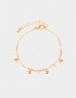 Pulseras Flexibles Con cubic zirconia Pulsera Con Dijes Bañada En Oro - Dorado