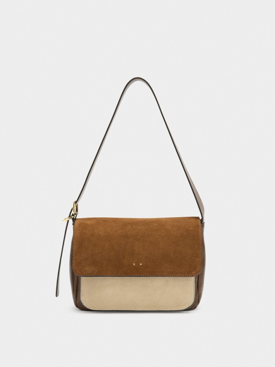Bolso Bandolera Con Piel multicolor