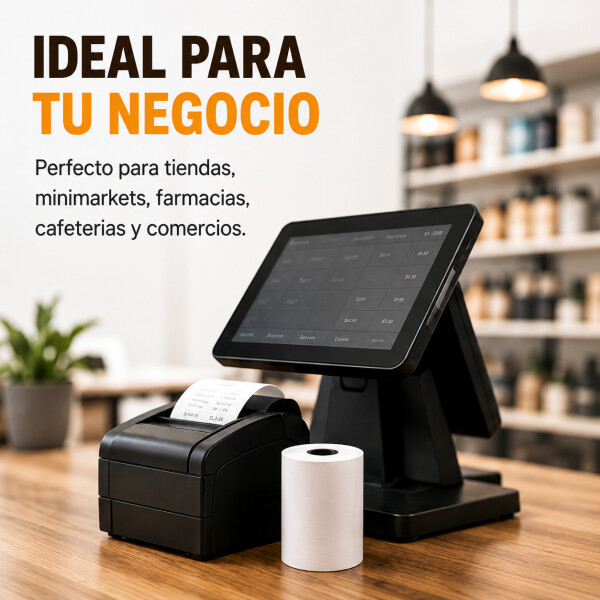 Rollo De Papel Térmico Para POS Impresora 57x40 mm Pack X50 Blanco 1