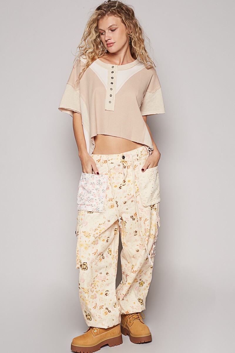 CAMISETA BOTONES Beige