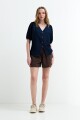 Blusa denim manga balloon JEAN OSCURO
