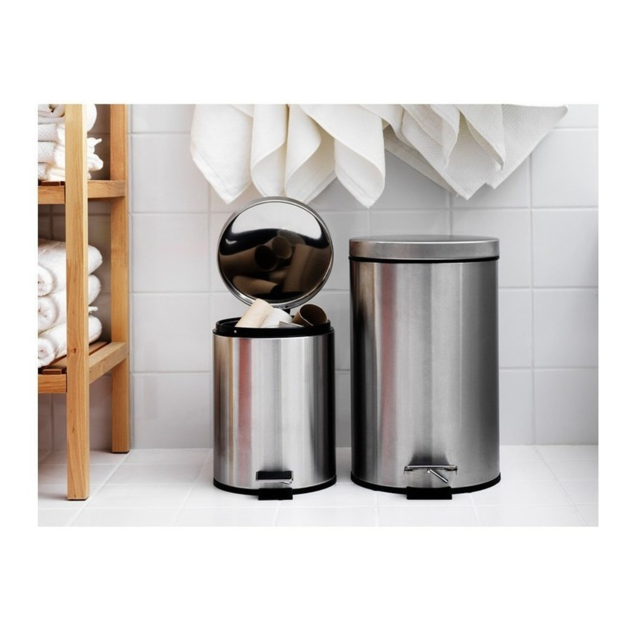 Tacho Cesto Basura Papelera Pedal Acero Inoxidable 12 Litros Atrix