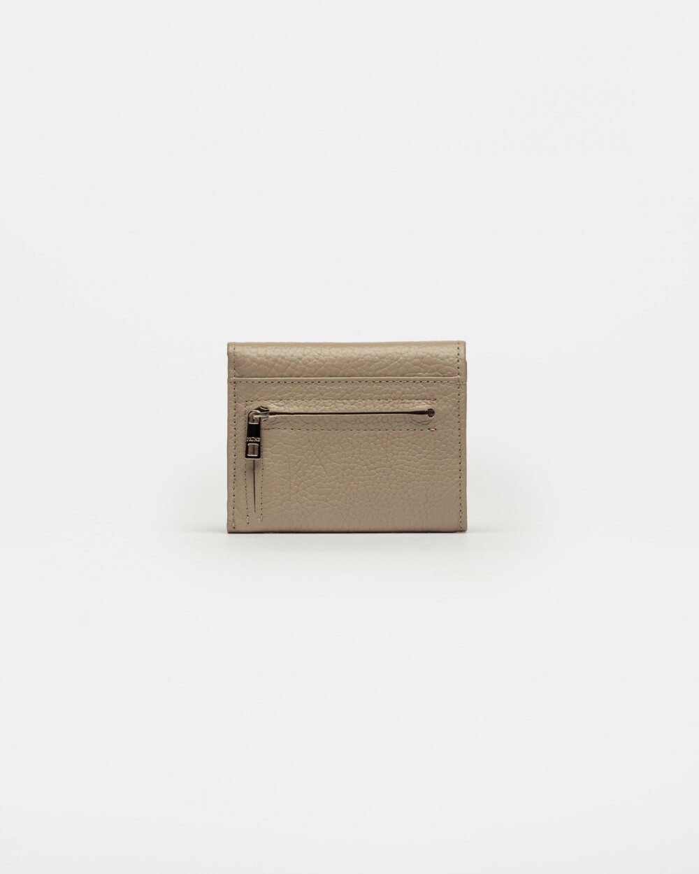 Billetera Ginger En Cuero Graneado Taupe