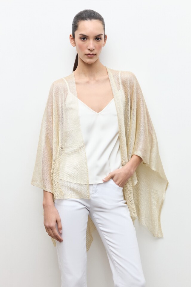 Ruana tejida lurex crudo