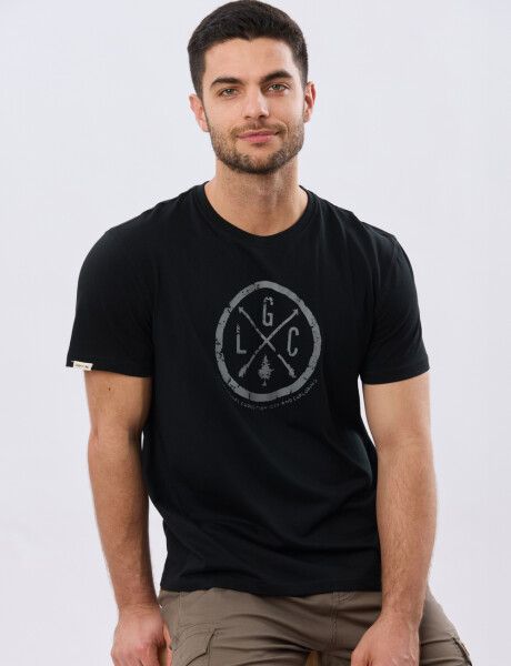 REMERA ESTAMPADA DE ALGODÓN Negro
