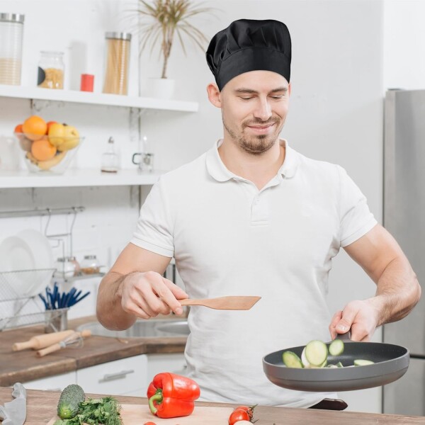 Gorro Chef Cocinero Sombrero Uniforme Unisex Cofia Cocina Variante Color Negro
