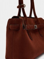 Bolso Tote Con Cinturón camel