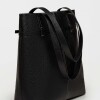Shopper Bay en cuero graneado Negro