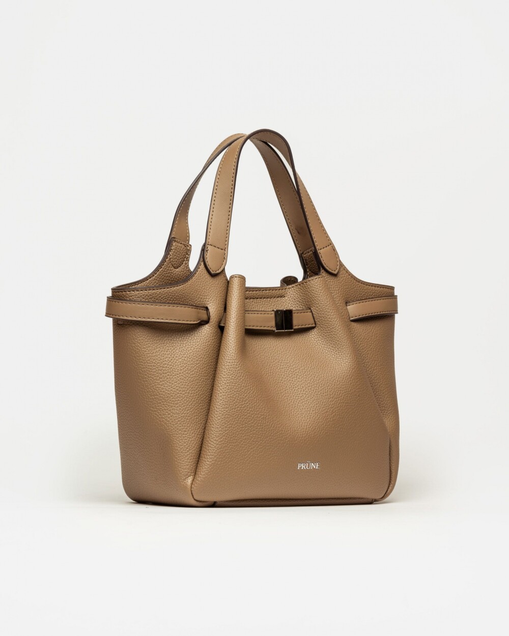 Cartera de mano Marble en efecto cuero graneado Taupe