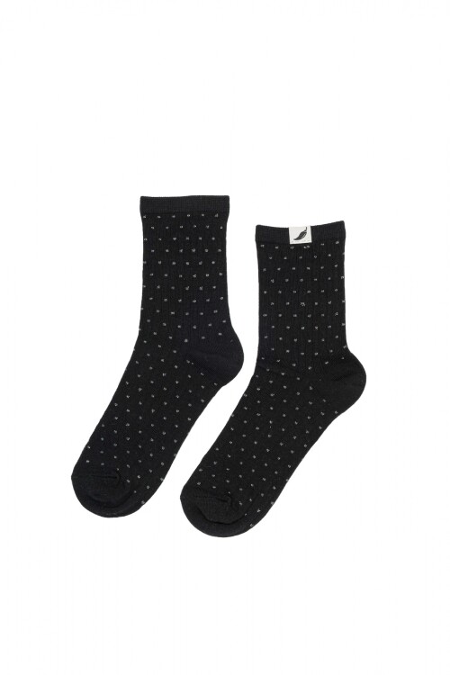 Media Lunares Lurex Negro